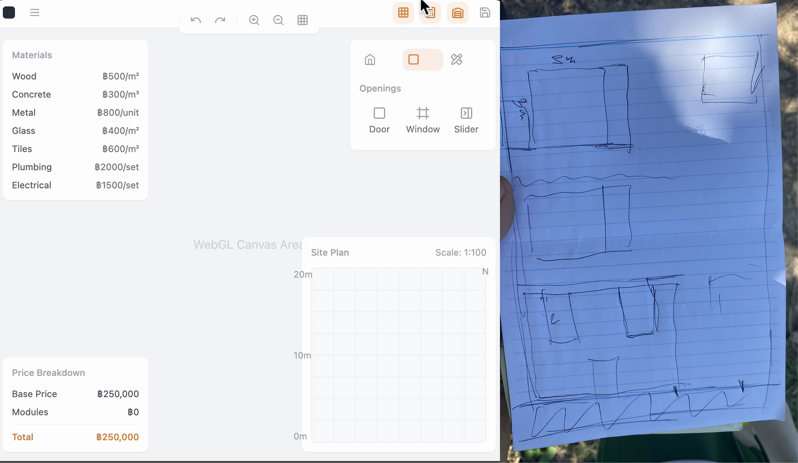 Locals were limited to pen and paper, so I created the first BLOK prototype to track costs and materials